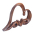 Wood sculpture, 'Love Whisper' - Hand-Carved Abstract Heart-Shaped Suar Wood Sculpture thumbail