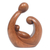 Wood sculpture, 'Jolly Union' - Hand-Carved Abstract Suar Wood Sculpture of a Family thumbail