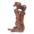 Wood sculpture, 'I Miss You' - Polished Hand-Carved Suar Wood Sculpture of a Couple thumbail