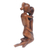 Holzskulptur - Polierte handgeschnitzte Suar-Holzskulptur eines Paares