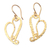 Pendientes colgantes chapados en oro, 'Golden Union' - Pendientes colgantes martillados en forma de corazón chapados en oro de 18k
