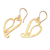 Gold-plated dangle earrings, 'Golden Union' - Hammered 18k Gold-Plated Heart-Shaped Dangle Earrings