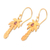 Gold-plated garnet dangle earrings, 'Tropical Crimson' - 18k Gold-Plated Tropical Dangle Earrings with Garnet Stones