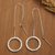 Sterling silver threader earrings, 'Round Memories' - Sterling Silver Threader Earrings with Round Pendants (image 2) thumbail