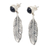 Onyx dangle earrings, 'Blessed Feathers' - Feather-Themed Dangle Earrings with Onyx Cabochons