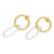 Gold-accented dangle earrings, 'Golden Bonds' - 18k Gold-Accented Geometric Dangle Earrings from Bali
