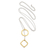 Gold-accented lariat necklace, 'Contemporary Allure' - Modern 18k Gold-Accented Sterling Silver Lariat Necklace thumbail