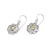 Peridot dangle earrings, 'Spring's Fortune' - Floral Sterling Silver Dangle Earrings with 1-Carat Peridot