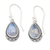 Rainbow moonstone dangle earrings, 'Harmonious Dew' - Rainbow Moonstone and Sterling Silver Dangle Earrings thumbail