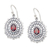 Garnet dangle earrings, 'Spring Commitment' - Traditional Floral Dangle Earrings with 1-Carat Garnet Gems thumbail