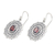 Garnet dangle earrings, 'Spring Commitment' - Traditional Floral Dangle Earrings with 1-Carat Garnet Gems (image 2b) thumbail