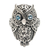 Blue topaz cocktail ring, 'Loyalty Feathers' - Owl-Themed Cocktail Ring with Faceted Blue Topaz Jewels thumbail