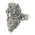 Blue topaz cocktail ring, 'Loyalty Feathers' - Owl-Themed Cocktail Ring with Faceted Blue Topaz Jewels (image 2b) thumbail