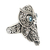 Blue topaz cocktail ring, 'Loyalty Feathers' - Owl-Themed Cocktail Ring with Faceted Blue Topaz Jewels (image 2c) thumbail