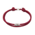 Sterling silver pendant cord bracelet, 'Wine Minimalism' - Burgundy Nylon Cord Bracelet with Sterling Silver Accent