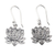 Sterling silver dangle earrings, 'Enchanting Lotus' - Lotus-Shaped Sterling Silver Dangle Earrings from Bali thumbail