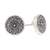 Sterling silver stud earrings, 'Chakra Shield' - Sterling Silver Stud Earrings with Floral and Chakra Motifs thumbail