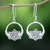 Sterling silver dangle earrings, 'Lotus Pond' - Lotus-Themed Sterling Silver Dangle Earrings Made in Bali (image 2) thumbail