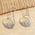Sterling silver dangle earrings, 'Lotus Pond' - Lotus-Themed Sterling Silver Dangle Earrings Made in Bali (image 2c) thumbail