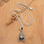 Cultured pearl pendant necklace, 'King of Bats' - Bat-Themed Sterling Silver & Cultured Pearl Pendant Necklace (image 2b) thumbail