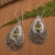 Pendientes colgantes de filigrana de peridoto - Pendientes colgantes de plata de ley con piedras de peridoto natural