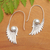 Cultured Mabe pearl drop earrings, 'Angelic Soul' - Cultured Mabe Pearl and Silver Drop Earrings with Wing Motif (image 2) thumbail