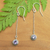 Amethyst dangle earrings, 'Wise Girl' - Sterling Silver Dangle Earrings with Round Amethyst Jewels