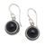 Onyx dangle earrings, 'Guardian Gaze' - Dangle Earrings with Onyx Cabochons and Braided Motifs thumbail