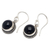 Onyx dangle earrings, 'Guardian Gaze' - Dangle Earrings with Onyx Cabochons and Braided Motifs (image 2b) thumbail