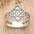 Men's sterling silver cocktail ring, 'Borneo King' - Men's Sterling Silver Cocktail Ring with Traditional Details (image 2) thumbail