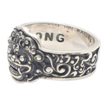 Men's sterling silver cocktail ring, 'Barong Soul' - Men's Barong-Themed Sterling Silver Cocktail Ring from Bali