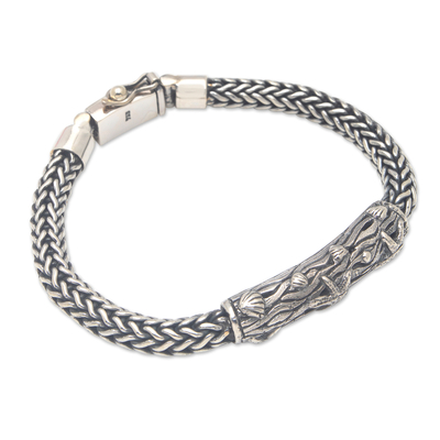 Sterling silver pendant bracelet, 'Ancestral Reef' - Marine-Themed Sterling Silver Pendant Bracelet from Bali