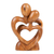 Wood sculpture, 'Wedding Anniversary' - Modern Wood Sculpture of Couple Hand-Carved in Bali