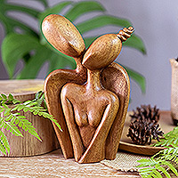 Wood sculpture, 'Sending my Love to You'
