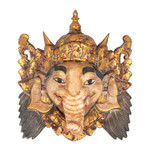 Wood mask, 'Godly Ganesha' - Handcrafted Traditional Ganesha Acacia Wood Mask from Bali