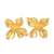 Vergoldete Knopfohrringe - 18-karätig vergoldete Orchideenknopf-Ohrringe mit polierter Oberfläche