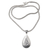 Collar colgante de plata esterlina - Collar con colgante de lágrima de plata con acabado martillado
