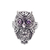 Amethyst cocktail ring, 'Purple Baby Owl' - Amethyst and Sterling Silver Owl Cocktail Ring from Bali thumbail