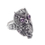 Amethyst cocktail ring, 'Purple Baby Owl' - Amethyst and Sterling Silver Owl Cocktail Ring from Bali (image 2b) thumbail