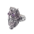 Amethyst cocktail ring, 'Purple Baby Owl' - Amethyst and Sterling Silver Owl Cocktail Ring from Bali (image 2c) thumbail