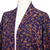 Batik rayon kimono jacket, 'Kintamani' - Batik Kimono Jacket in Blue Purple & Brown with Leaf Motifs (image 2f) thumbail
