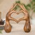 Wood sculpture, 'Loving Hand' - Hand-Carved Inspirational Romantic Suar Wood Sculpture (image 2) thumbail