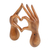 Wood sculpture, 'Loving Hand' - Hand-Carved Inspirational Romantic Suar Wood Sculpture (image 2b) thumbail