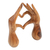 Wood sculpture, 'Loving Hand' - Hand-Carved Inspirational Romantic Suar Wood Sculpture (image 2d) thumbail