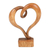 Escultura de madera - Escultura abstracta en madera de suar tallada a mano en forma de corazón
