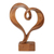 Escultura de madera - Escultura abstracta en madera de suar tallada a mano en forma de corazón