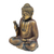 Wood sculpture, 'Buddha Meditating at Night' - Meditating Buddha Wood Sculpture Carved and Painted by Hand