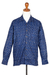 Men's batik cotton shirt, 'Denpasar Gentleman in Blue' - Handcrafted Men's Batik Cotton Collared Shirt in Blue Hues