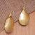 Brass drop earrings, 'Radiant Thoughts' - Polished Brass Drop Earrings with Stainless Steel Hooks