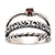 anillo de piedra granate - Anillo tradicional de una sola piedra con joya de granate facetado